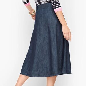 NWT Talbots Indigo Blue Linen Skirt 16W
